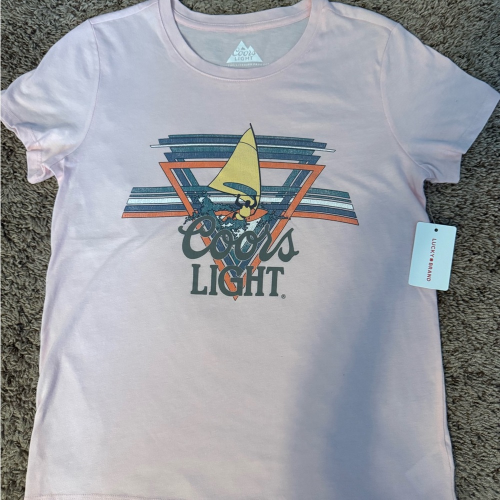 Lucky Brand Coors Light Pink T-shirt New with tags Size‎ small